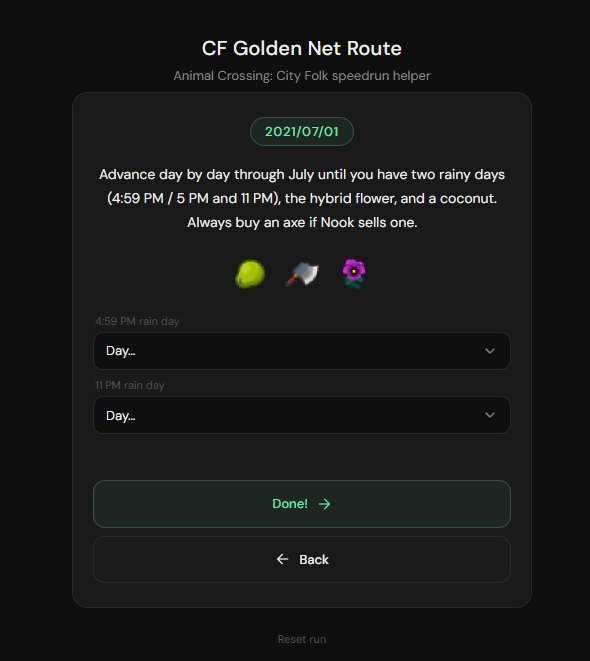 CF Golden Net Route preview